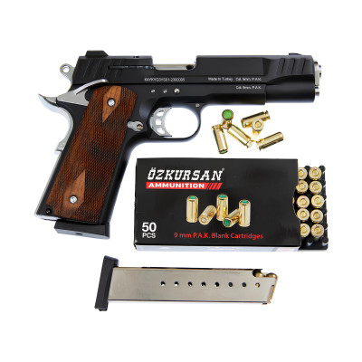 Kuzey 911T чорний дерев'яна рукоять (охолощений Кольт 1911 black). Фото 3