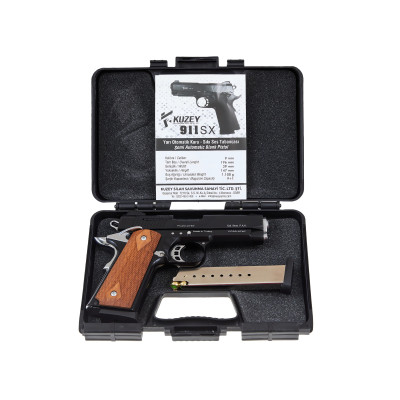 Kuzey 911 SX чорний дерев'яна рукоять (охолощений Кольт 1911 black) Kuzey 911 SX чорний дерев'яна рукоять (охолощений Кольт 1911 black). Фото 2