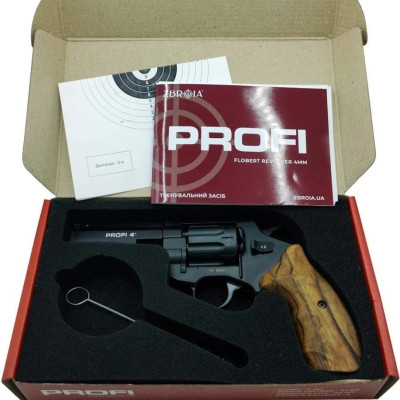 Револьвер Флобера Profi-4" чорний/дерево Револьвер Флобера Profi-4" чорний/дерево. Фото 3