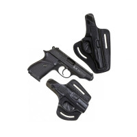 Кобура для пістолета SUR 2608/ПМ поясна шкіряна Чорна