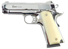 Kuzey 911 SX хром біла рукоять (охолощений Кольт 1911 chrome)