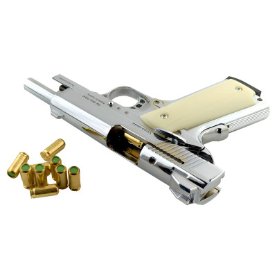 Kuzey 911 SX біла рукоять (охолощений Кольт 1911 chrome) Kuzey 911 SX біла рукоять (охолощений Кольт 1911 chrome). Фото 4