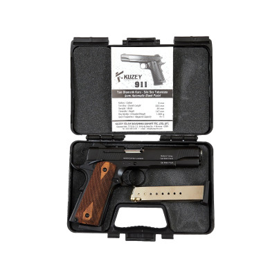 Kuzey 911 чорний дерев'яна рукоять (охолощений Кольт 1911 black). Фото 2