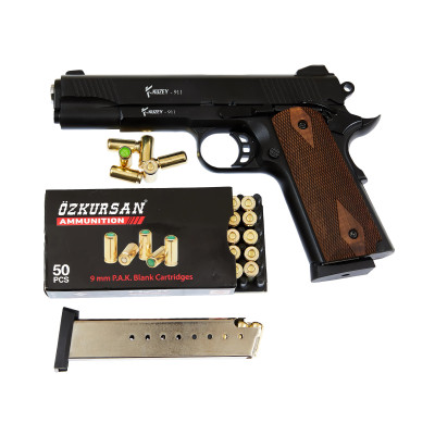 Kuzey 911 чорний дерев'яна рукоять (охолощений Кольт 1911 black). Фото 3