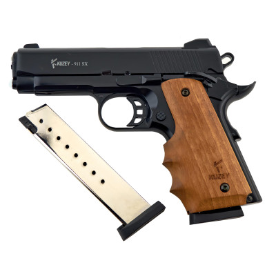 Kuzey 911 SX чорний дерев'яна рукоять Wooden (охолощений Кольт 1911 black) Kuzey 911 SX чорний дерев'яна рукоять Wooden (охолощений Кольт 1911 black). Фото 1