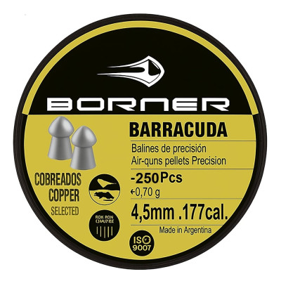 Кулі для пневматики Borner Barracuda 0,7 г. кал.177, 250шт. Кулі для пневматики Borner Barracuda 0,7 г. кал.177, 250шт.