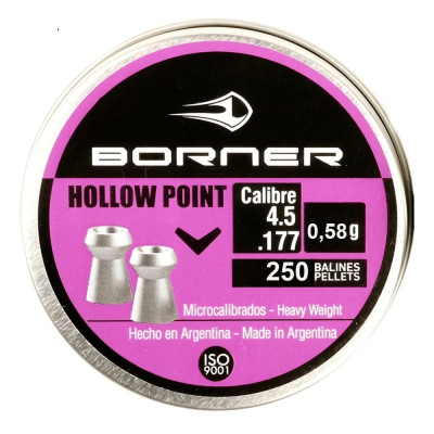 Кулі для пневматики Borner Hollow Point 0,58 г. кал.177, 250шт. Кулі для пневматики Borner Hollow Point 0,58 г. кал.177, 250шт.