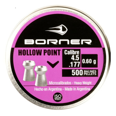 Кулі для пневматики Borner Hollow Point 0,6 г. кал.177, 500шт.