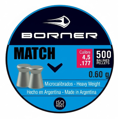 Кулі для пневматики Borner Match 0,6 г. кал.177, 500шт.