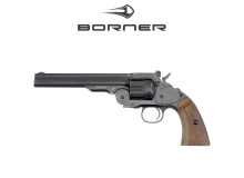 Пневматичний револьвер Borner Schofield Old Black 6” металевий