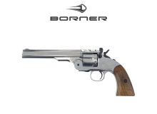 Пневматичний револьвер Borner Schofield Silver 6” металевий