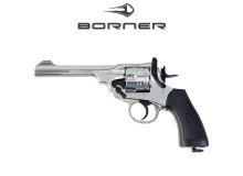 Пневматический револьвер Borner W&S Silver 6” металлический