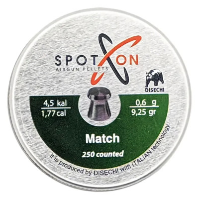 Кулі для пневматики Spoton Match 0,6 гр. кал.177, 250шт. Кулі для пневматики Spoton Match 0,6 гр. кал.177, 250шт.