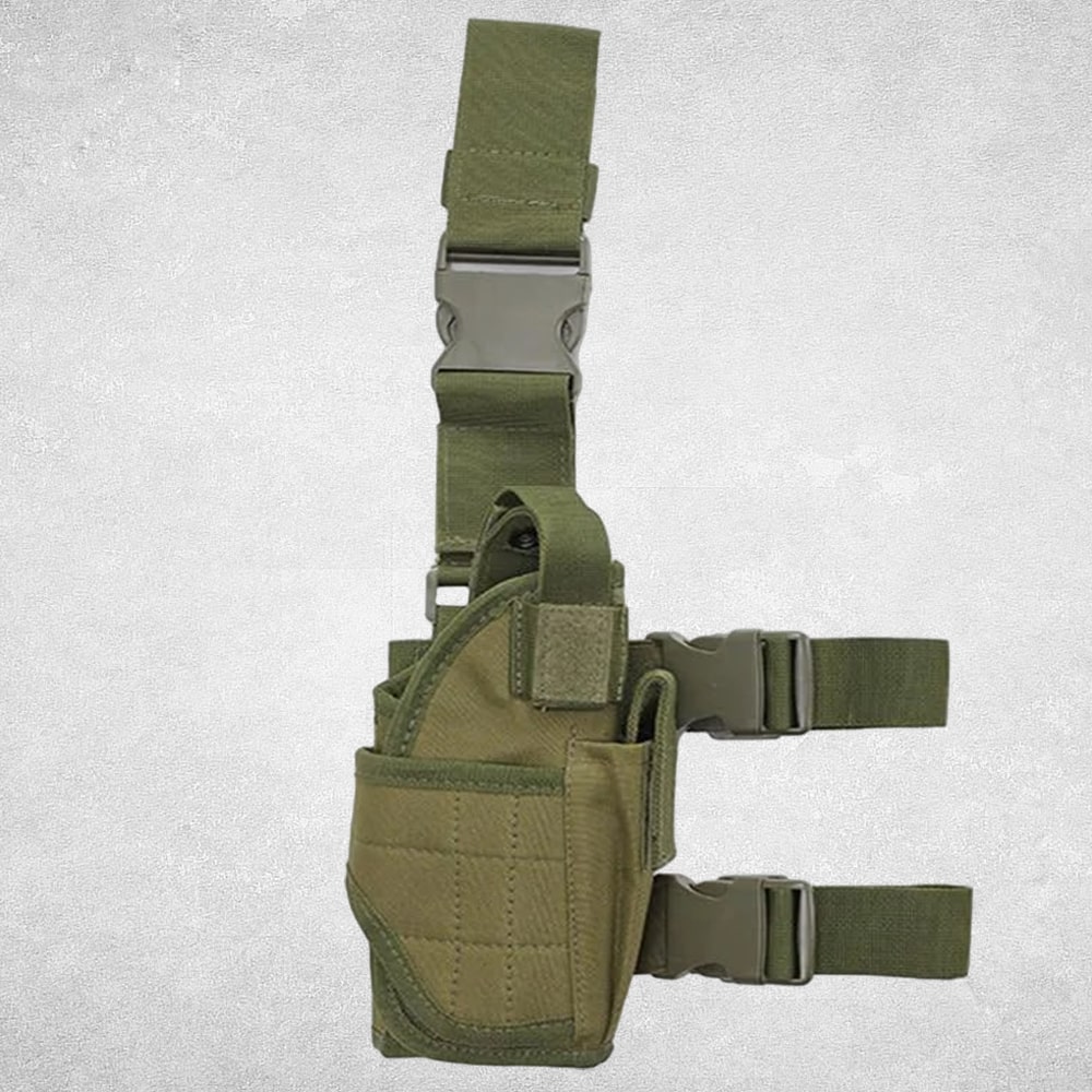 Пістолетна кобура олива на стегнах