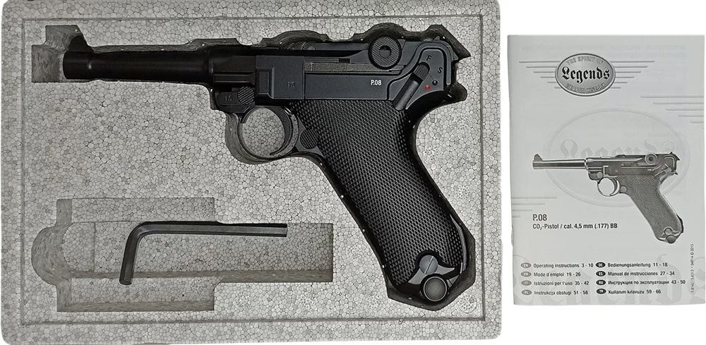 Пневматиччий пістолет Luger P 08 з інструкцією по розбиранню